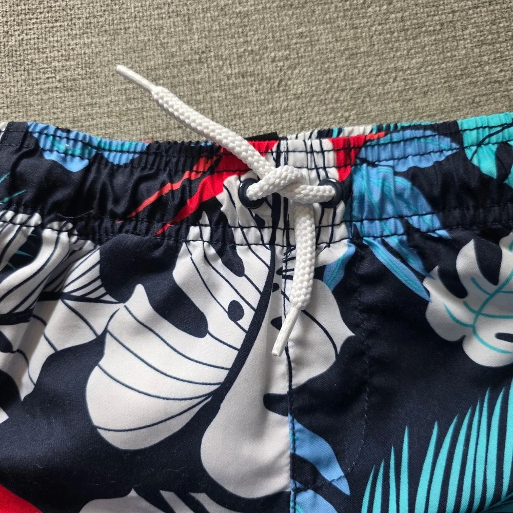 The Children's Place Sport Baby Boy Tropical Leaf Swim Trunks Navy Blue 9-12M